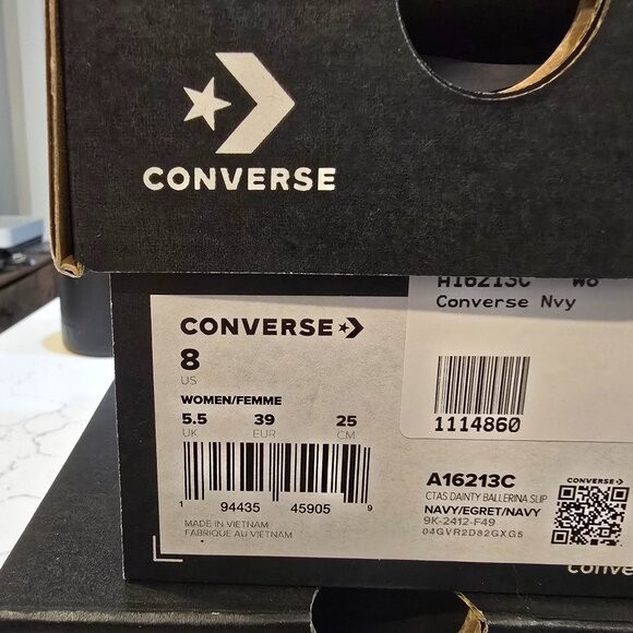 CONVERSE Chuck Taylor All Star Dainty Ballerina Slip-On Navy Womens Size 8 NEW - Picture 7 of 12